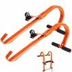 Ladder Roof Hook Stabilizer 2 Pack with Wheel Rubber Grip T-Bar Steel