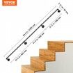 Pipe Stair Handrail Staircase Handrail 8 FT Carbon Steel for Wall Mount