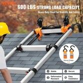 Ladder Roof Hook Stabilizer 2 Pack with Fixed Wheel & Swivel Bar Steel