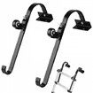 Ladder Roof Hook Stabilizer 2 Pack with Fixed Wheel & Swivel Bar Steel