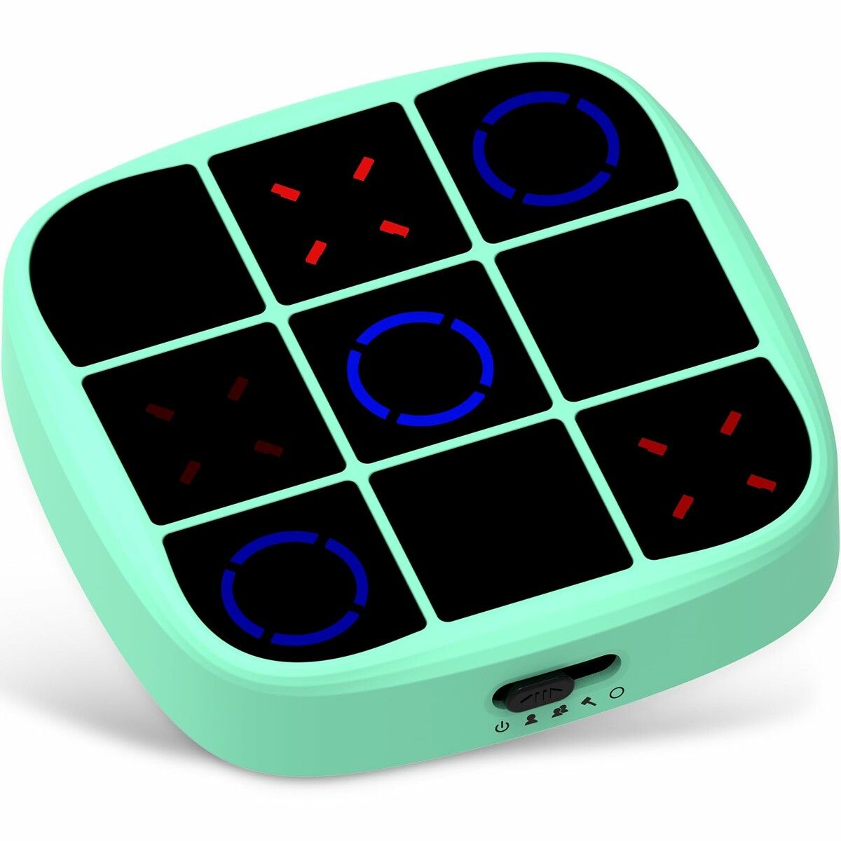 Tic Tac Toe Bolt Game,4-in-1 Handheld Puzzle Game Console,Electronic Tic Tac Toe Game,Portable Travel Games for Car Ride,Board Games (Green)