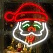 Santa Claus Neon Sign, Merry Christmas Led Light Up Sign, Neon Sign Christmas Bar for Wall Decor Acrylic Board Suitable for Party Indoor Bedroom