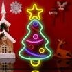 Christmas Tree Neon Light Signs, Festival LED Xmas Tree Neon Light Wall Decorative Light USB Powered for Bedroom Birthday Party