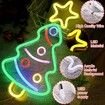 Christmas Tree Neon Light Signs, Festival LED Xmas Tree Neon Light Wall Decorative Light USB Powered for Bedroom Birthday Party