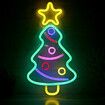 Christmas Tree Neon Light Signs, Festival LED Xmas Tree Neon Light Wall Decorative Light USB Powered for Bedroom Birthday Party