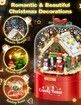 Christmas Music Box Building Block Kit,with Auto Rotating Snow Play Christmas Music for Christmas New Year Gifts