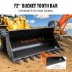 Bucket Tooth Bar 1800mm Heavy Duty Tractor Bucket 9 Teeth Bar for Loader Tractor Skidsteer 2000 kg Load-Bearing Capacity Bolt On Design for Efficient