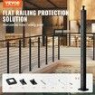 4-Pack Cable Railing Post 42" x 2" x 2" Steel Horizontal Hole Deck Railing Post 12 Pre-Drilled Holes SUS304 Stainless Steel Cable Rail Post Black