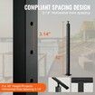 4-Pack Cable Railing Post 42" x 2" x 2" Steel Horizontal Hole Deck Railing Post 12 Pre-Drilled Holes SUS304 Stainless Steel Cable Rail Post Black