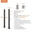 4-Pack Cable Railing Post 42" x 2" x 2" Steel Horizontal Hole Deck Railing Post 12 Pre-Drilled Holes SUS304 Stainless Steel Cable Rail Post Black
