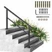 Outdoor Handrail 165LBS Load Handrail Outdoor Stairs Aluminum Stair Handrail 60 x 35" Outdoor Stair Railing Transitional Range from 0 to 30° Staircase