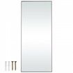 Full Length Mirror 1800x785 mm Extra Large Standing Hanging or Leaning Rectangle Floor Tempered Mirror with Stand Aluminum Alloy Frame Mirror Black