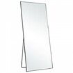 Full Length Mirror 1800x785 mm Extra Large Standing Hanging or Leaning Rectangle Floor Tempered Mirror with Stand Aluminum Alloy Frame Mirror Black