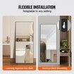 Full Length Mirror 1800x785 mm Extra Large Standing Hanging or Leaning Rectangle Floor Mirror with Tempered Glass Aluminum Alloy Frame Mirror Black