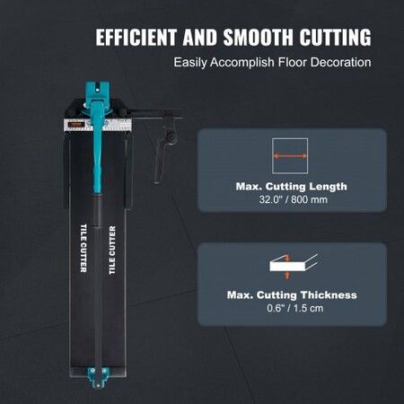Manual Tile Cutter 800mm Porcelain Ceramic Tile Cutter with Tungsten Carbide Cutting Wheel Infrared Positioning Anti-Skid Feet Durable Rails