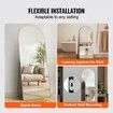 Arched Full Length Mirror 1800x760 mm Large Free Standing Leaning Hanging Wall Mounted Floor Mirror with Stand Aluminum Alloy Frame Dressing Mirror