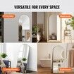 Arched Full Length Mirror 1800x760 mm Large Free Standing Leaning Hanging Wall Mounted Floor Mirror with Stand Aluminum Alloy Frame Dressing Mirror