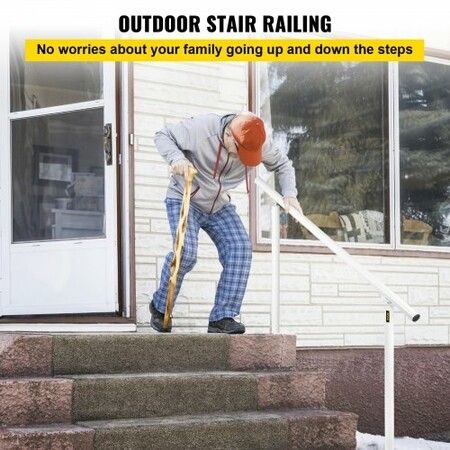 Handrail for Outdoor Steps Aluminum Stair
Handrail Fit 0-5 Steps w/ Installation Kit