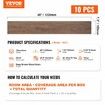 Interlocking Vinyl Floor Tiles 48 x 7.3 inch 10 Tiles 5.5mm Thick Snap Together Deep Brown Wood Grain DIY Flooring