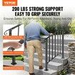 Iron Step Handrail Outdoor Stairs 2 or 3 Steps Adjustable Black Handrail