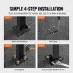 Iron Step Handrail Outdoor Stairs 2 or 3 Steps Adjustable Black Handrail