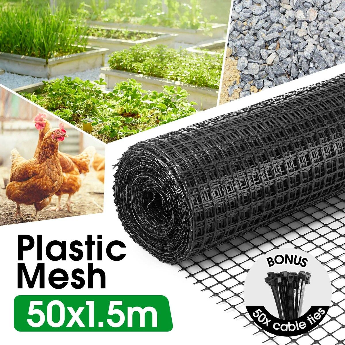 Plastic Mesh Barrier Garden Net 50mx1.5m Animal Chicken Wire Fence Dog Enclosure Protection Temporary Construction Fencing