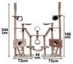 Cat Tree 244cm Multi Level Gym Play Centre w Hammock - Plush Material