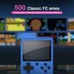 Handheld Games Console,Mini Retro Game Console with 500 Classical FC Games Support for Connecting TV & Two Players (Blue)