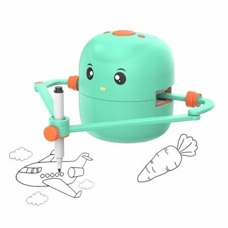 Interactive Educational Drawing Robot,Montessori Learning Toy with 100 Word Cards,Voice Interaction,Age3+ (Green)