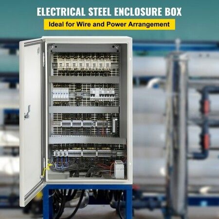 NEMA Steel Enclosure 20 x 12 x 10\'\' NEMA 4X Steel Electrical Box IP66 Waterproof & Dustproof Outdoor/Indoor Electrical Junction Box with Mounting Plate