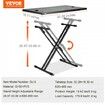 Portable DJ Table with Double-X Braced Keyboard Stand Adjustable Height