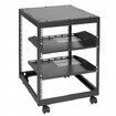 12U Open Frame Server Rack 15''-40'' Adjustable Depth Free Standing or Wall Mount Network Server Rack 4 Post AV Rack with Casters Holds All Your Networking