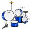 Kids Drum Set 5-Piece 406.4 mm Beginner Full Drum Set with Bass Toms Snare Floor Drum Adjustable Throne Cymbal Hi-Hat Pedal and Two Pairs of Drumsticks