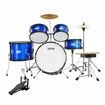 Kids Drum Set 5-Piece 406.4 mm Beginner Full Drum Set with Bass Toms Snare Floor Drum Adjustable Throne Cymbal Hi-Hat Pedal and Two Pairs of Drumsticks