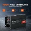 Pure Sine Wave Inverter 1000 Watt DC 12V to AC 230V Power Inverter with 2 AC Outlets 2 USB Port 1 Type-C Port Remote Control