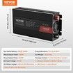 Pure Sine Wave Inverter 1000 Watt DC 12V to AC 230V Power Inverter with 2 AC Outlets 2 USB Port 1 Type-C Port Remote Control