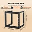 9U Wall Mount Rack 150 lbs/68.04 kg Open Frame Server Network Rack Black