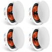 4 PCs 203.2 mm in Ceiling Speakers 100-Watts Flush Mount Ceiling & in-Wall Speakers System with 8ΩImpedance 89dB Sensitivity