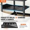 2U Server Rack Shelf 16"/406 mm Depth Vented Rack Mount Shelf with Tray