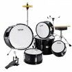 Kids Drum Set 5-Piece 406.4 mm Beginner Full Drum Set with Bass Toms Snare Floor Drum Adjustable Throne Cymbal Hi-Hat Pedal and Two Pairs of Drumsticks