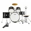 Kids Drum Set 5-Piece 406.4 mm Beginner Full Drum Set with Bass Toms Snare Floor Drum Adjustable Throne Cymbal Hi-Hat Pedal and Two Pairs of Drumsticks