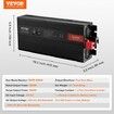 Pure Sine Wave Inverter 3000 Watt Power Inverter with 2 AC Outlets 2 USB Port 1 Type-C Port LCD Display and Remote Controller