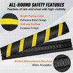 2PCs 6 ft Rubber Speed Hump 2 Channel 10000 kg/axle Capacity Heavy Duty Traffic Speed Bump with High Reflective Yellow Strip 8 Expansion Screws and 1 Drill