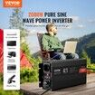 Pure Sine Wave Inverter 2000 Watt  Power Inverter with 2 AC Outlets 2 USB Port 1 Type-C Port LCD Display and Remote Controller