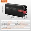 Pure Sine Wave Inverter 2000 Watt  Power Inverter with 2 AC Outlets 2 USB Port 1 Type-C Port LCD Display and Remote Controller