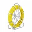 Fish Tape Fiberglass 200 m 6.35 mm Duct Rodder Fishtape Wire Puller Cable Running Rod with Steel Reel Stand 3 Pulling Heads Fishing Tools