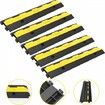 Cable Protector Ramp 5 Packs 2 Channels Speed Bump Hump Rubber Modular Speed Bump Rated 11000 LBS Load Capacity Protective Wire Cord Ramp Driveway Rubber