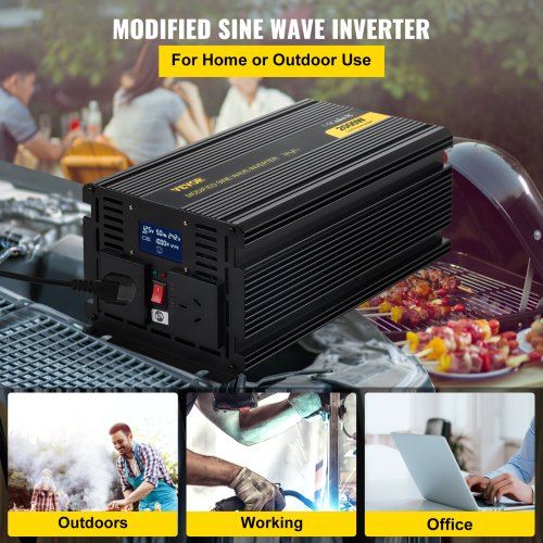 Power Inverter Modified Sine Wave Inverter 2000W DC 12V to AC 240V w/LCD