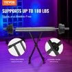 Portable DJ Table with Double-X Braced Keyboard Stand Adjustable Height  (82-109.5) x 46.5cm