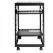 15U Open Frame Server Rack Adjustable Depth Free Standing or Wall Mount Network Server Rack 4 Post AV Rack with Casters Holds All Your Networking